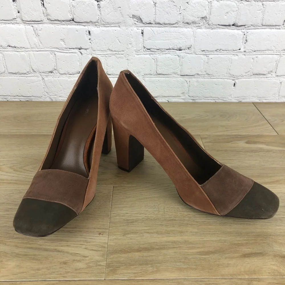 Liz Claiborne Brown Suede Block Heel shoes Sz 9.5